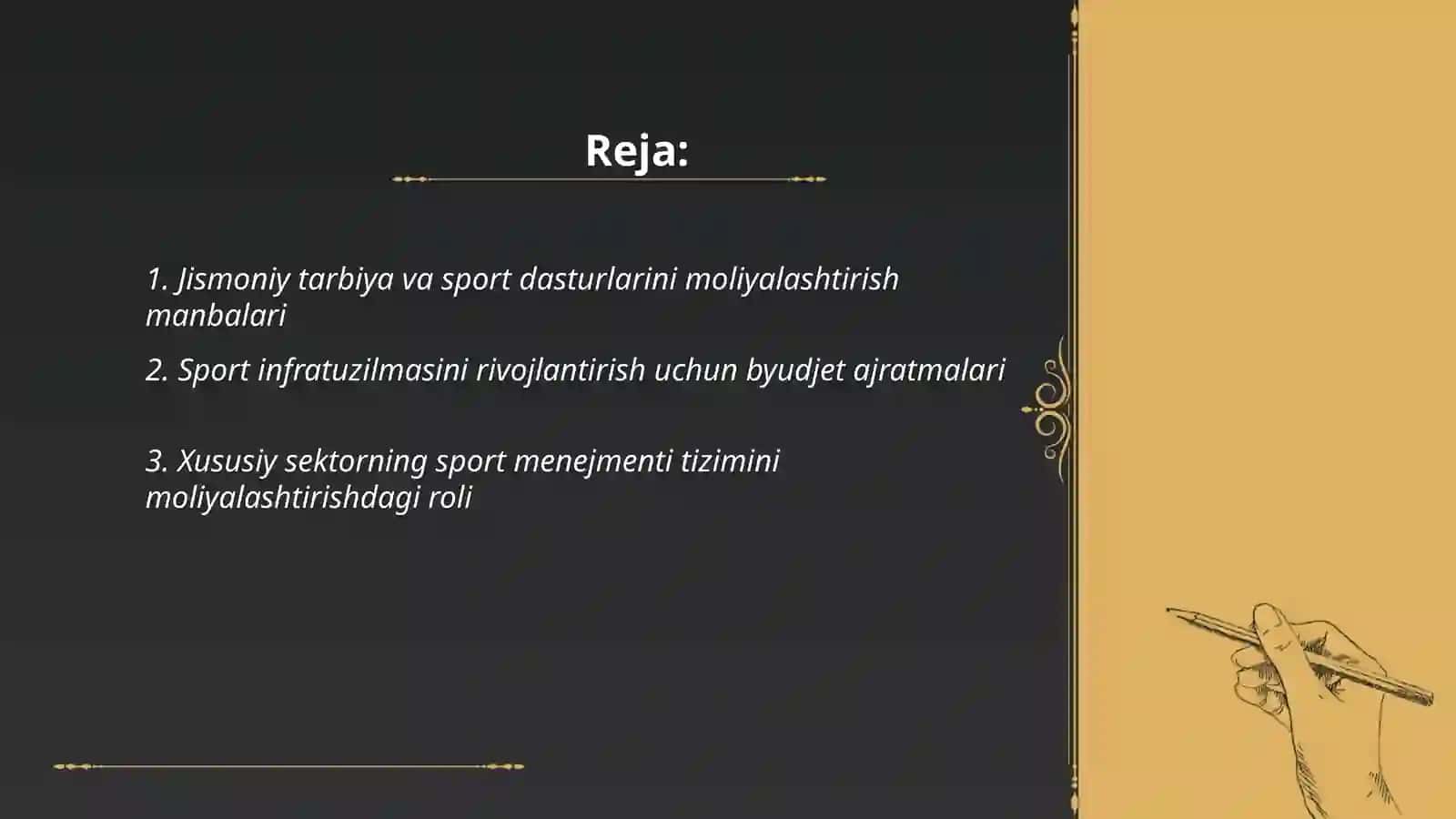 Jismoniy tarbiya va sport menejmenti tizimini moliyalashtirish 2