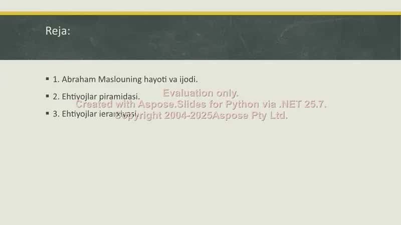 A.Maslouning Ehtiyojlar Nazariyasi 2