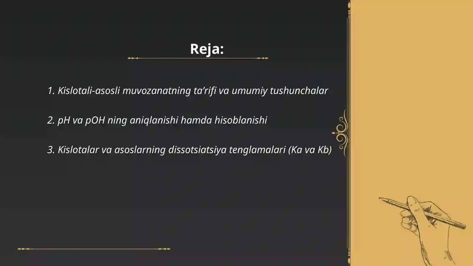 Kislotali asosli muvozanat 2