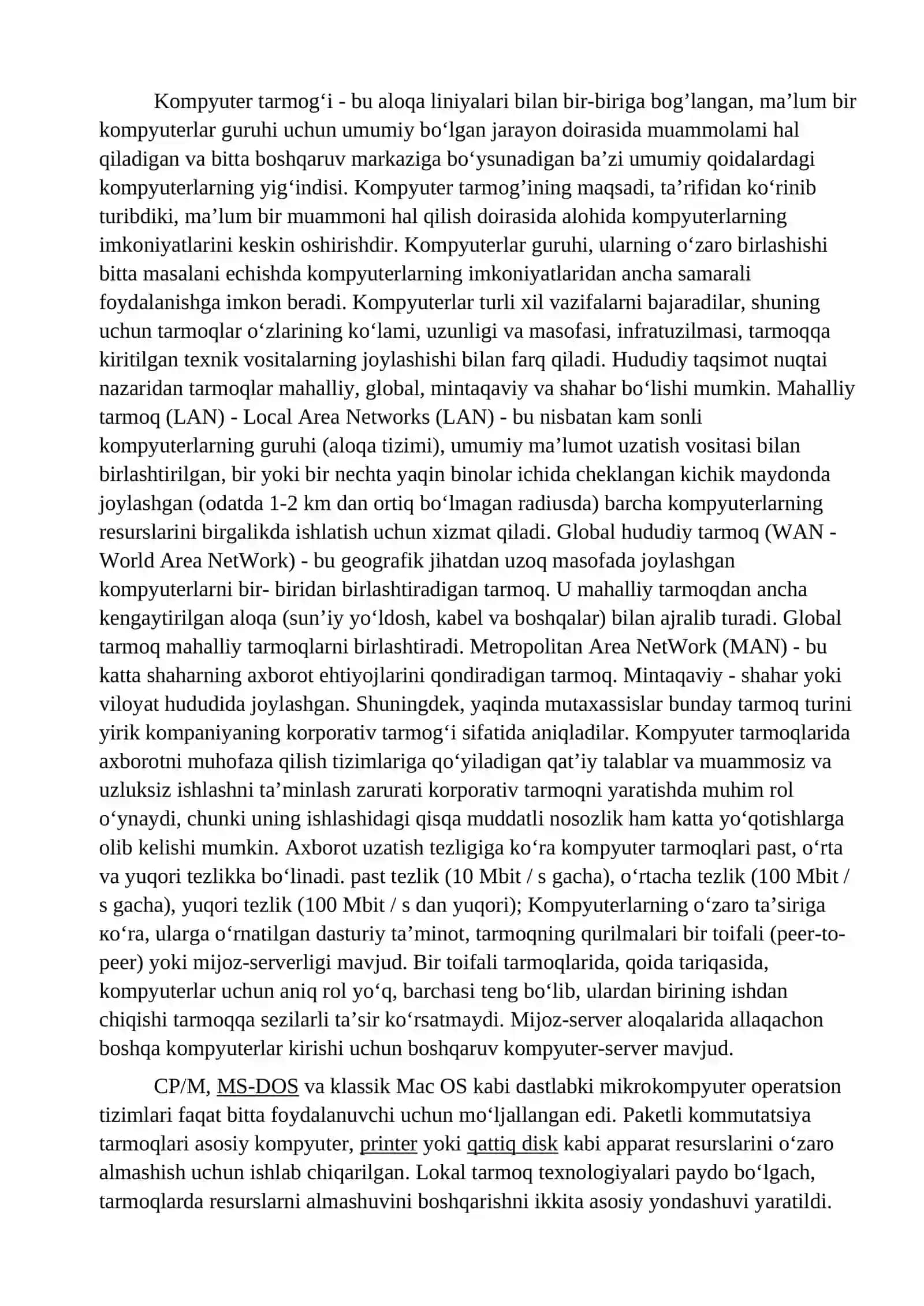 Tarmоq rеsurslarini bоshqarish tizimining o’sib bоrishi, funktsiyalari va ularni tashkil etish 2