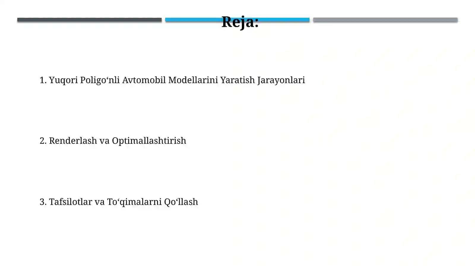 Yuqori Poligoʻnli Avtomobil Modellarini Yaratish 2