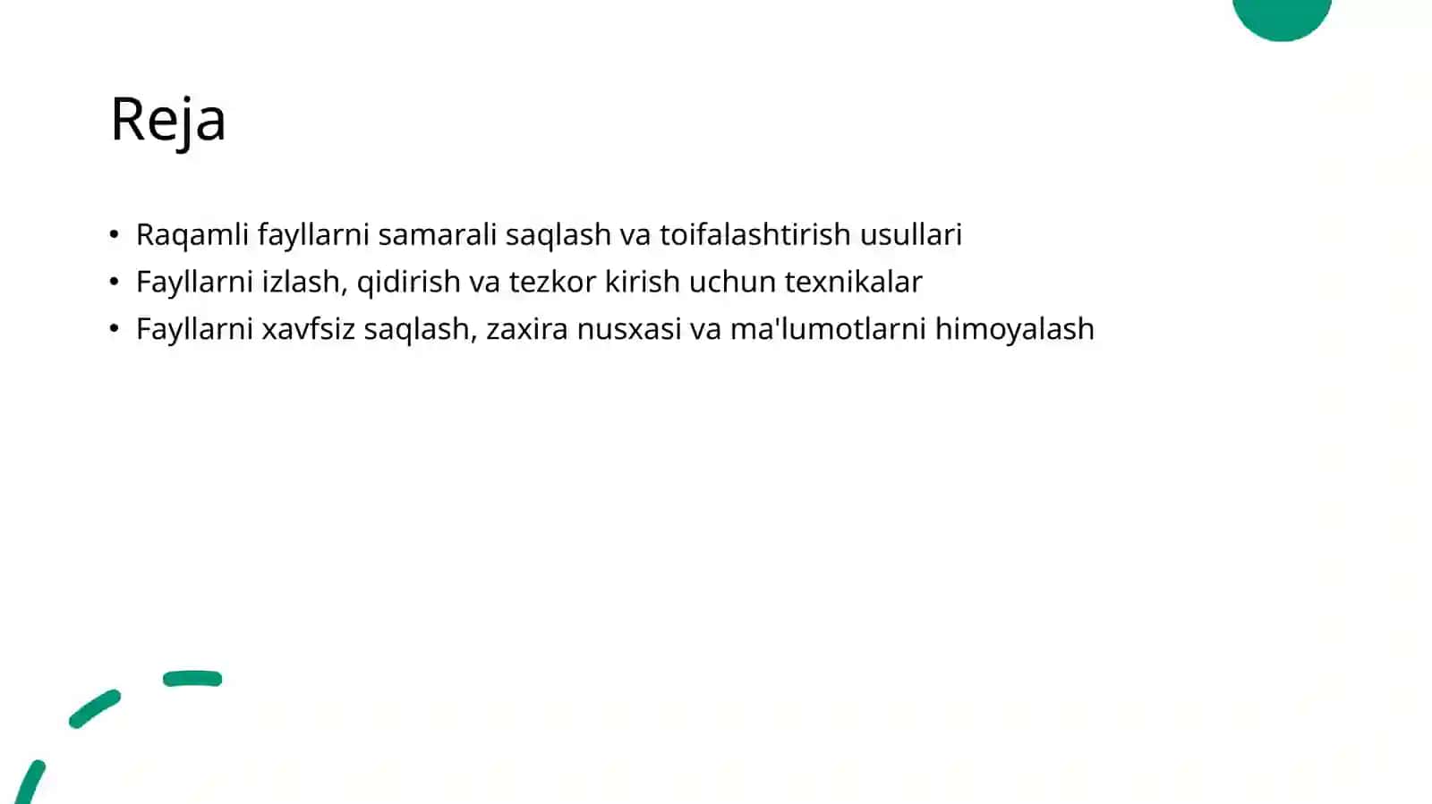 Raqamli fayllarni boshqarish va tashkil etish 2
