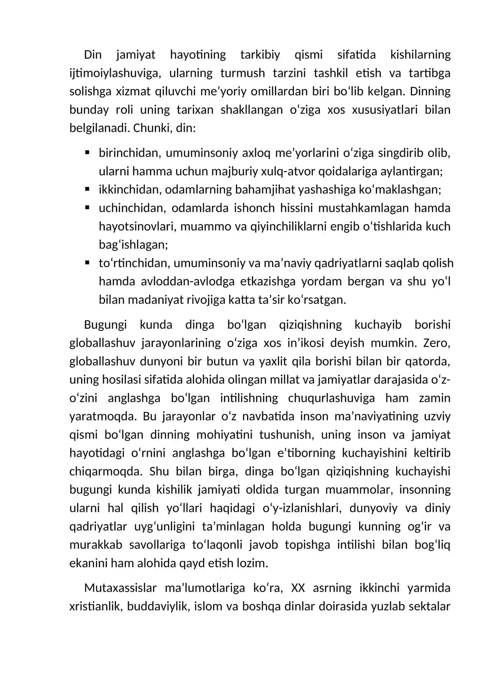 “O‘zbekistonda konfessiyalararo diniy bag’rikenglikning tarixiy tajribasi” 2