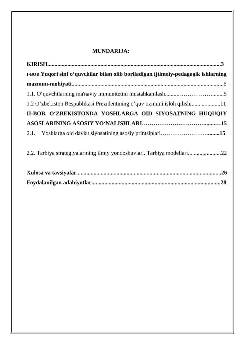 Yuqori sinf o'quvchilari bilan olib boriladigan ijtimoiy-pedagogik faoliyat 2