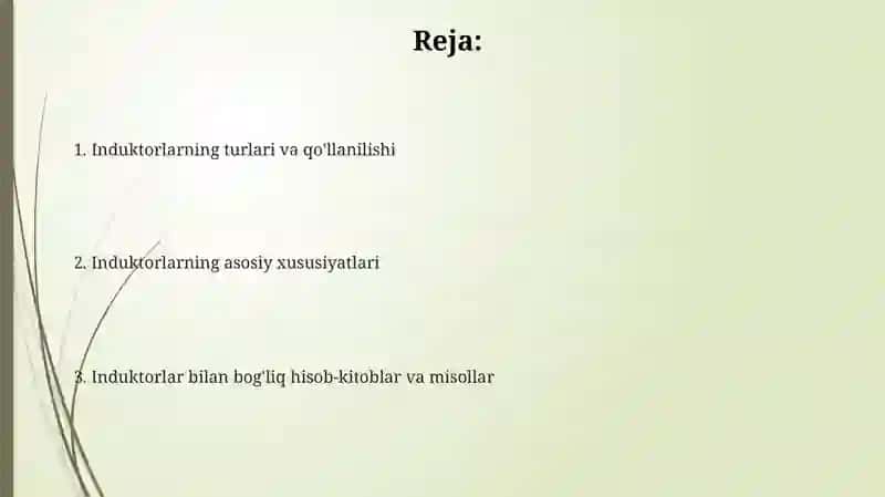 Induktorlar va ularning xossalari 2