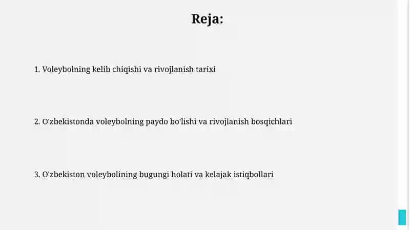 Voleybolning kelib chiqishi, rivojlanish tarixi va O’zbekistonda vujudga kelishi 2