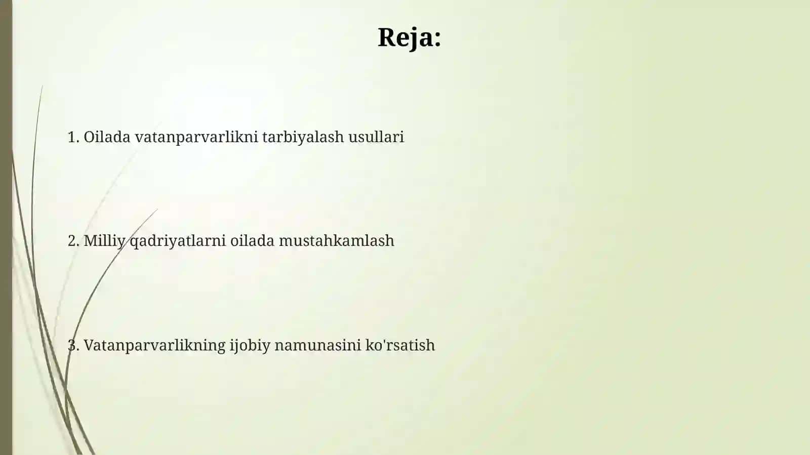 Oilada Vatanparvarlik tuyğusini tarbiyalash yöllari 2