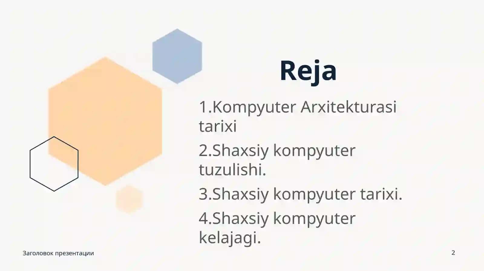 Shaxsiy kompyuterning tuzilishi va arxitekturasi 2