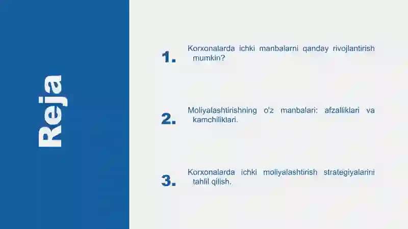 Korxonalarni moliyalashtirishning òz manbalari 2