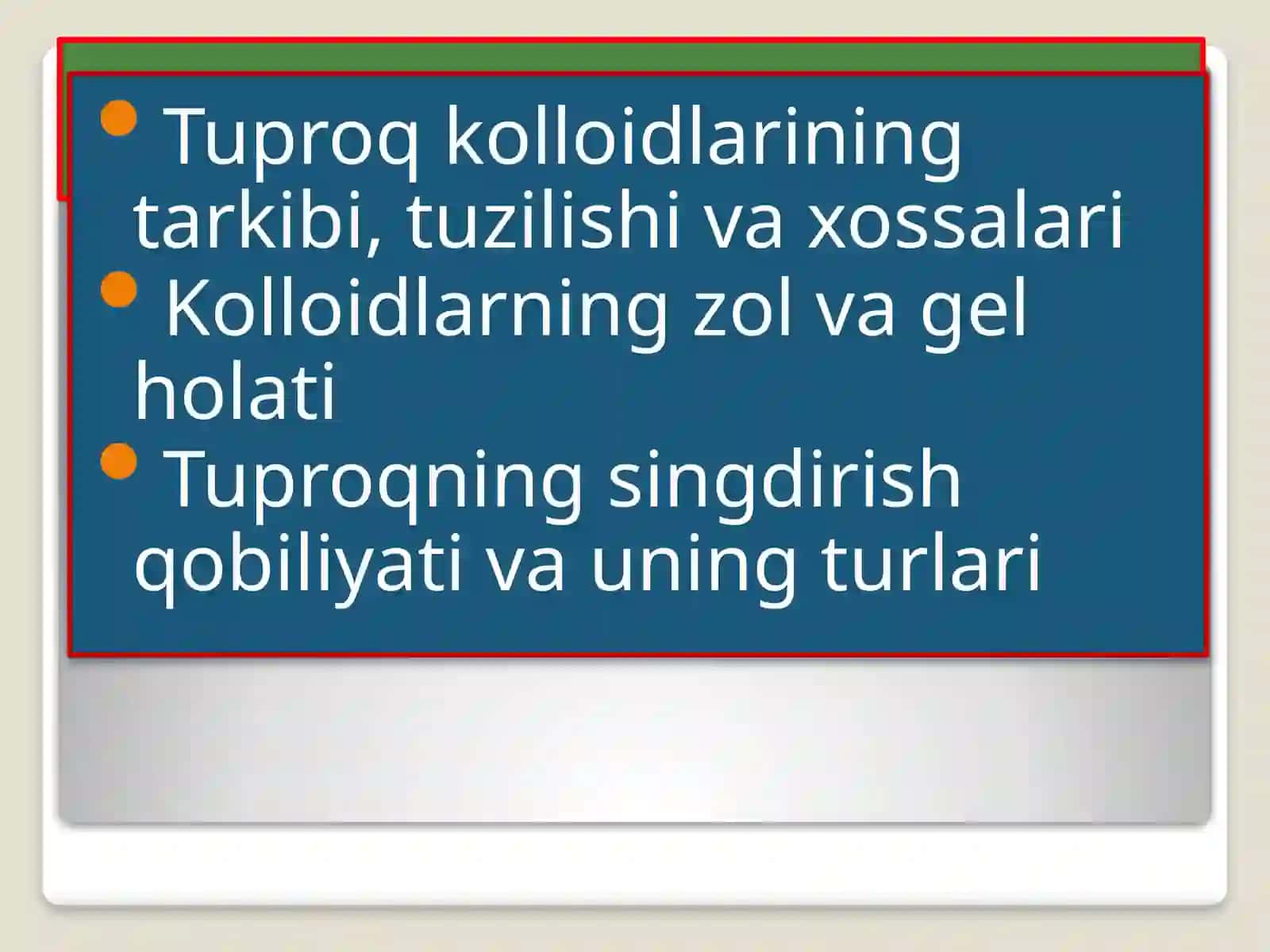 Tuproq kolloidlari va tuproqning singdirish qobiliyati 2