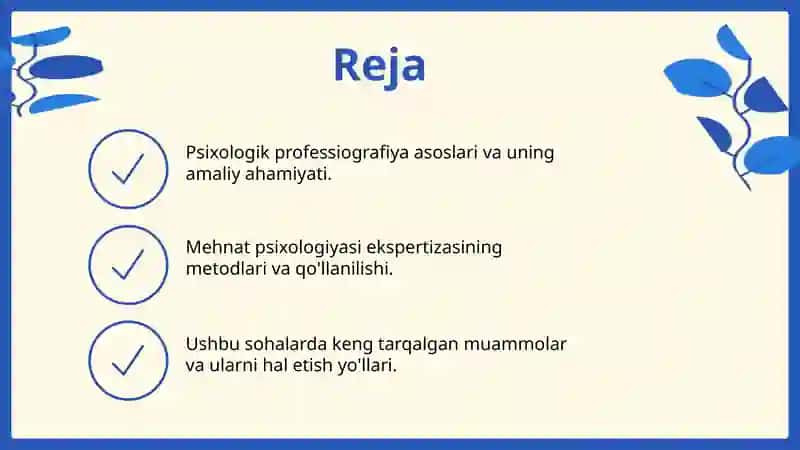 Psixologik professiografiyasi.mehnat psixalogiyasi ekspertizasi 2