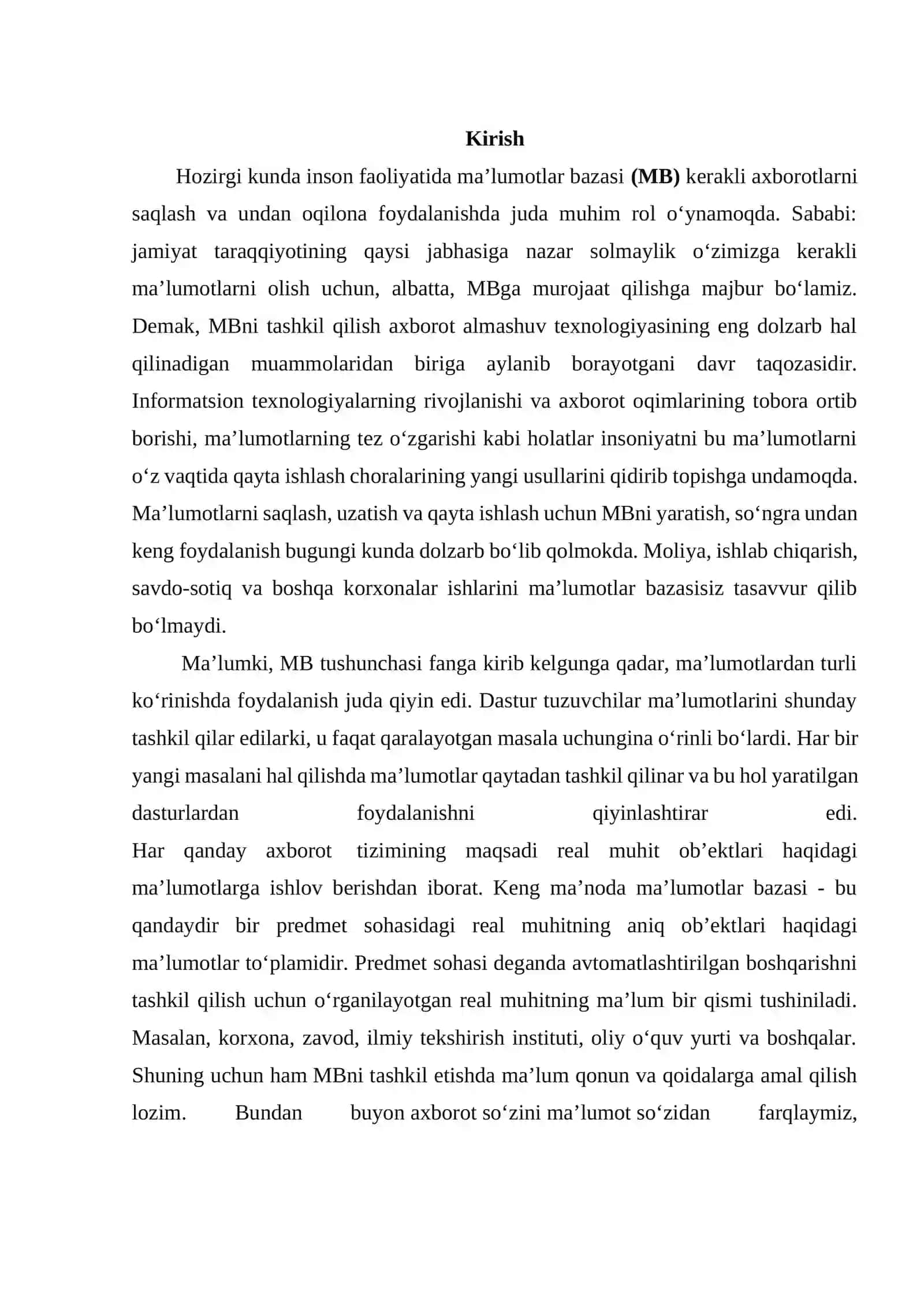 MA’LUMOTLAR BAZASI TEXNOLOGIYALARI FANIDAN “Kutubxona” ma’lumotlar bazasini loyihalash mavzusida KURS ISHI 2