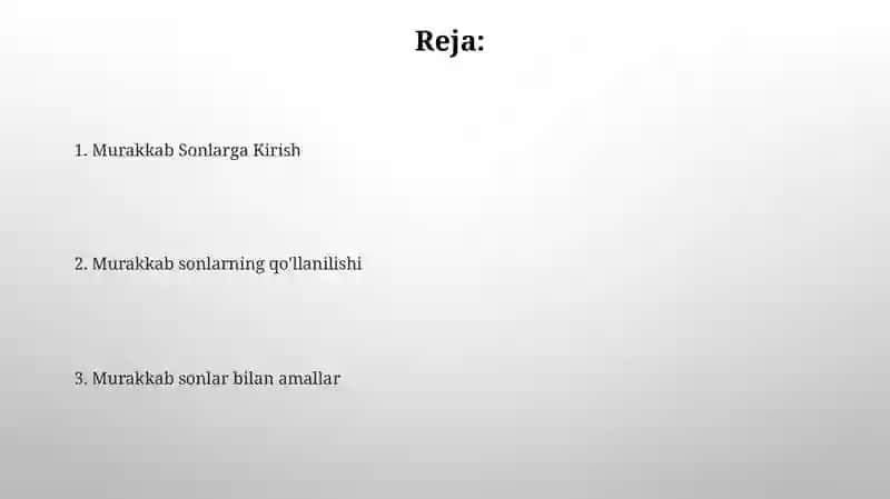 Murakkab sonlar 2