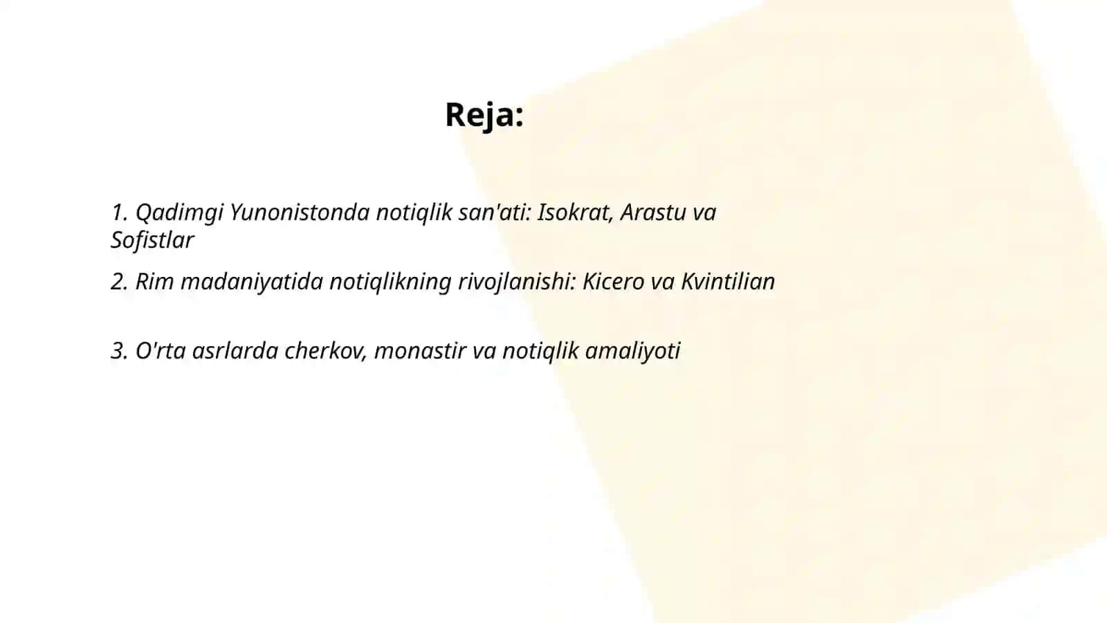 G'arb madaniyati tarixida notiqlik san'atining o'rni 2