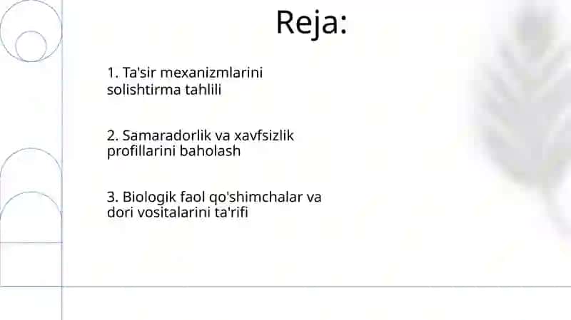 Biologik faol qóshimchalar va dori vositalarining qiyosiy tahlili 2