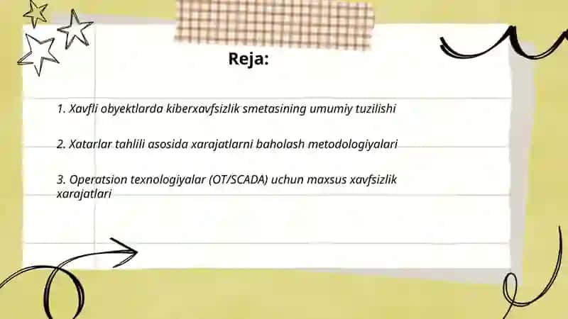 Xavfli obyektlar smetasida kiberxavfsizlik xarajatlari 2