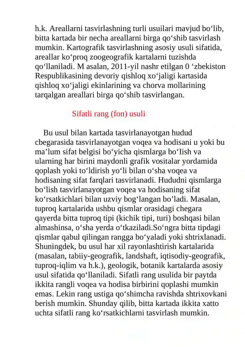 Areallar usuli 2
