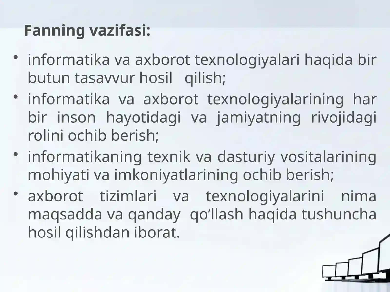 Informatika va axborot texnologiyalari fanini o’qitishning o’quv-metodik taminoti 2