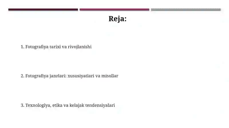 Fotografiya tarixi va janrlari 2