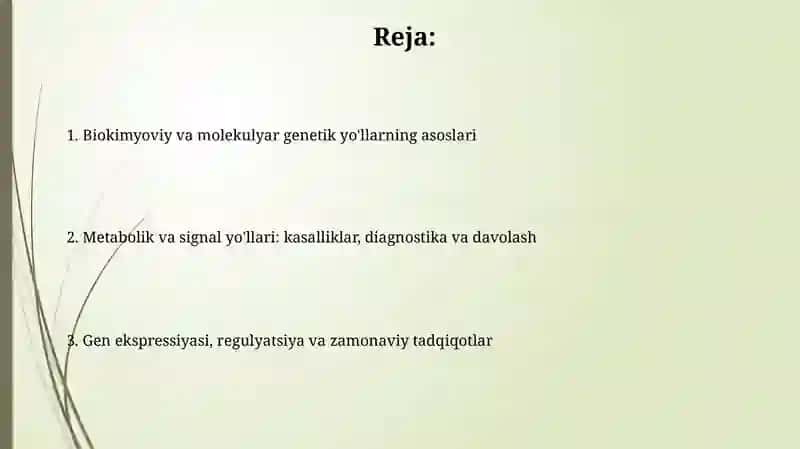 Biokimyoviy va molekulyar genetik yoʻli 2