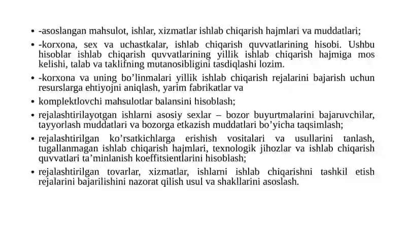 Ishlab chiqarish rejasi 2
