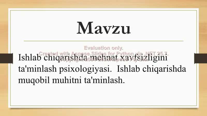 Xolmirzayev Nodirbekning hayot faoliyati xavfsizligi 2