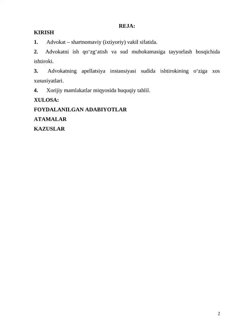 Advokatlikda apellatsiya instansiyalarida ishtirok 2