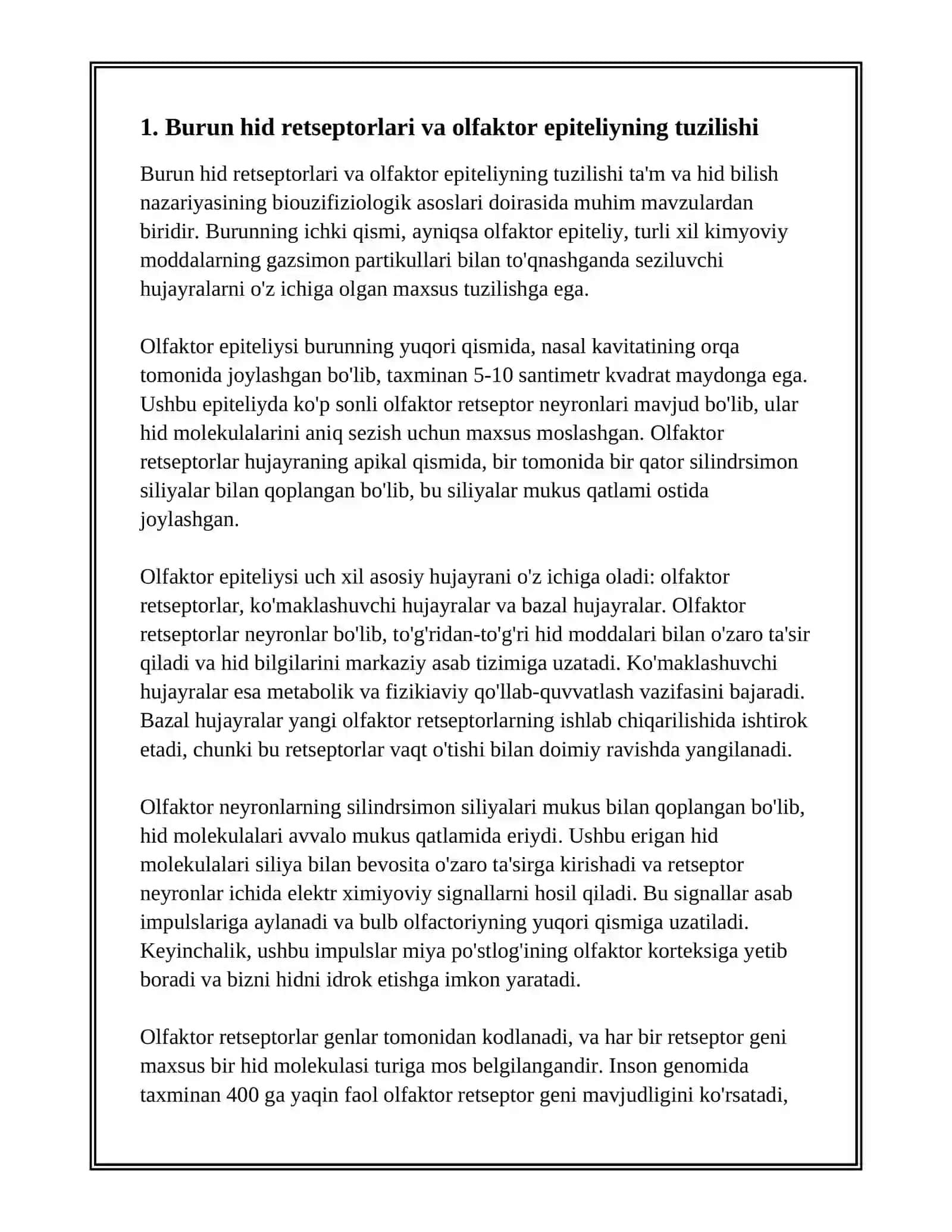 TA'M VA HID BILISH NAZARIYASINING BIOFIZIKAVIY ASOSLARI 2
