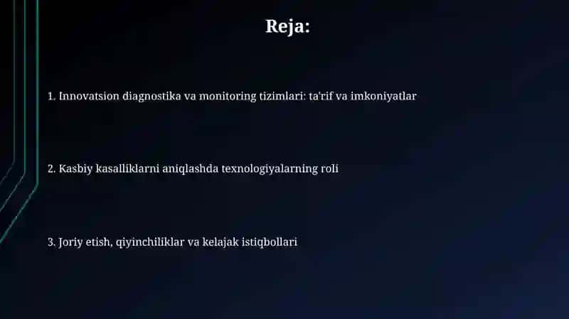 Innovatsion diagnostika va monitoring tizimlari 2