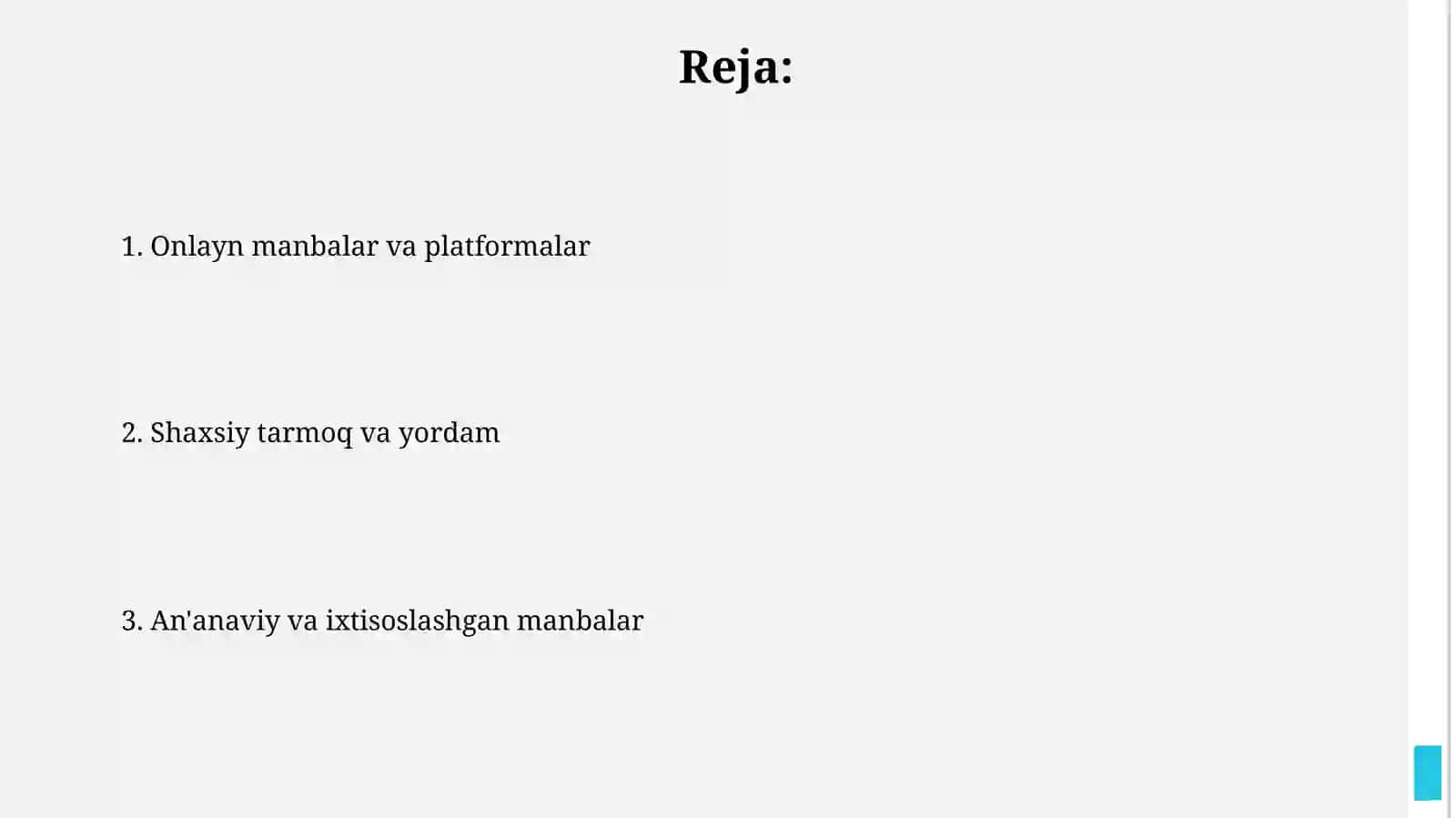 Ish orinlari boyicha malumotlar bilantanishishmanbalari 2