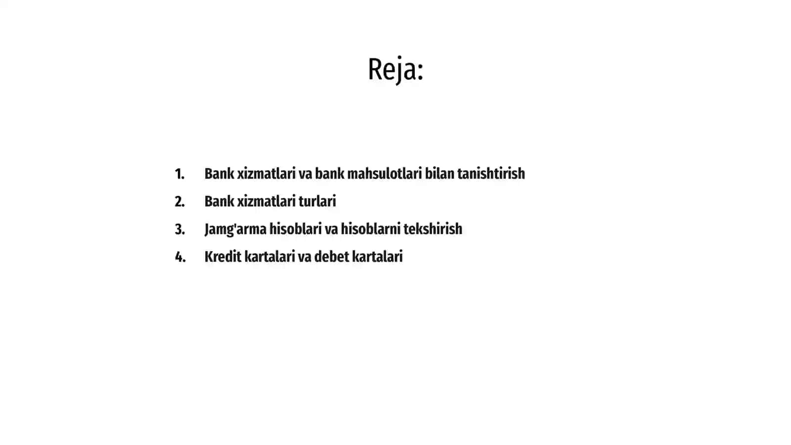 Bank xizmatlari va bank mahsuloti 2