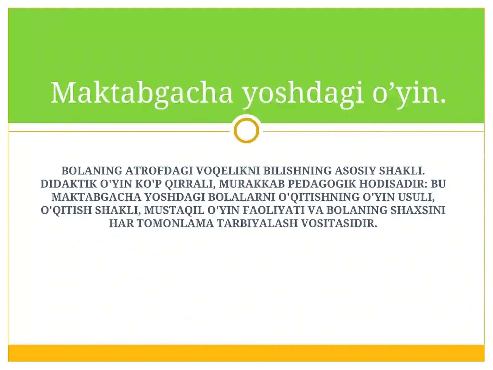 Maktabgacha yoshdagi bolalarni o'qitishda didaktik o'yinlar va mashqlardan foydalanish 2