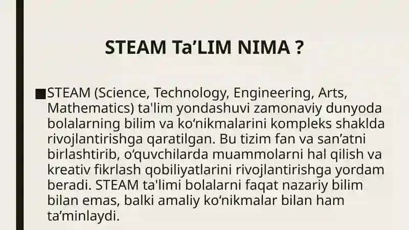 STEAM talimi. Iqtidorli oʻquvchilarni oqitish 2