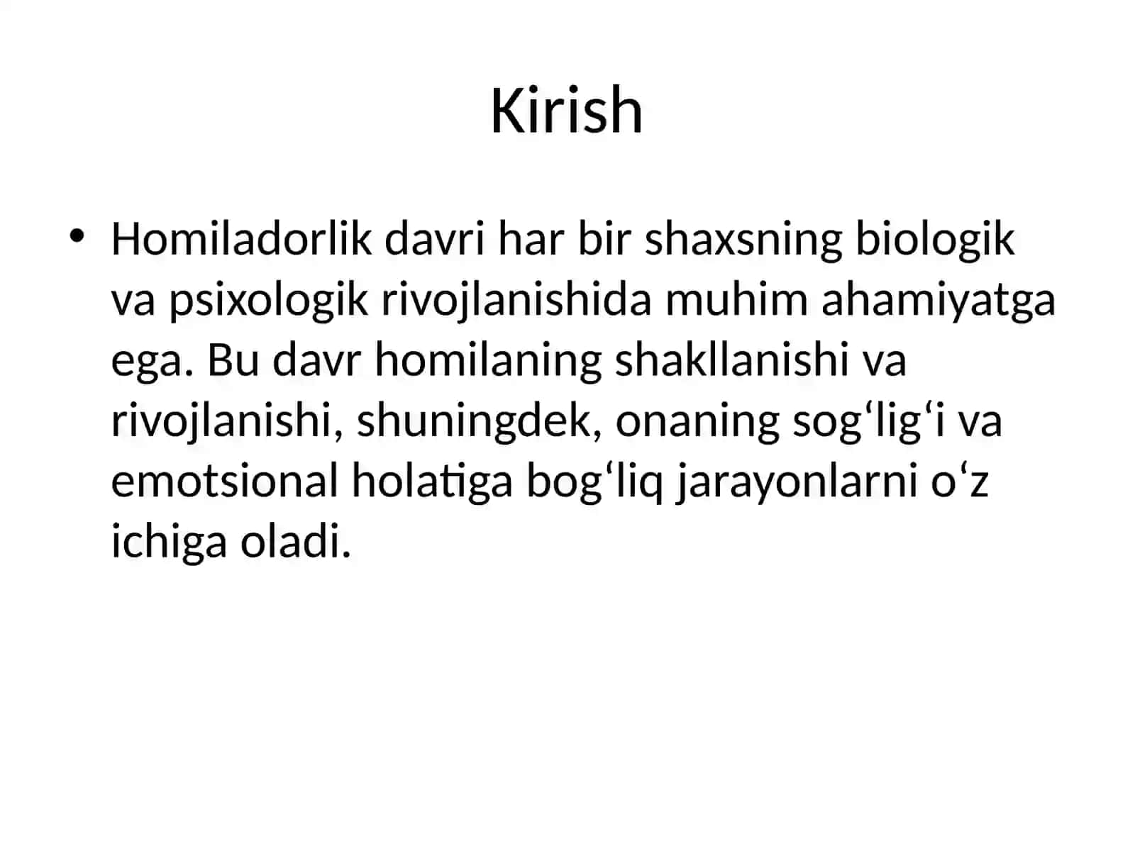 Homiladorlik davri va uning shaxs taraqqiyotidagi ahamiyati 2
