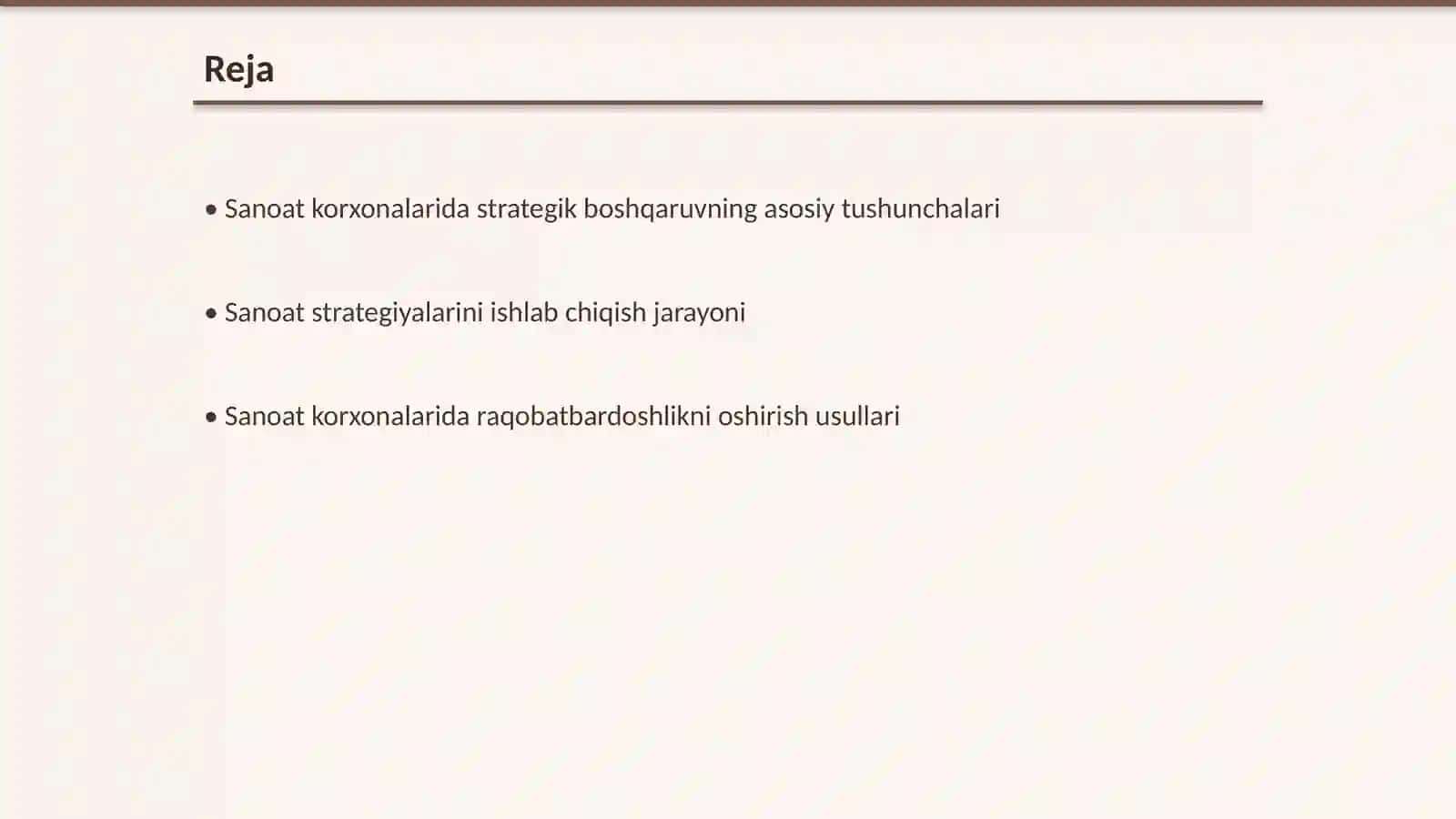 Sanoat korxonalarida strategik boshqaruv 2