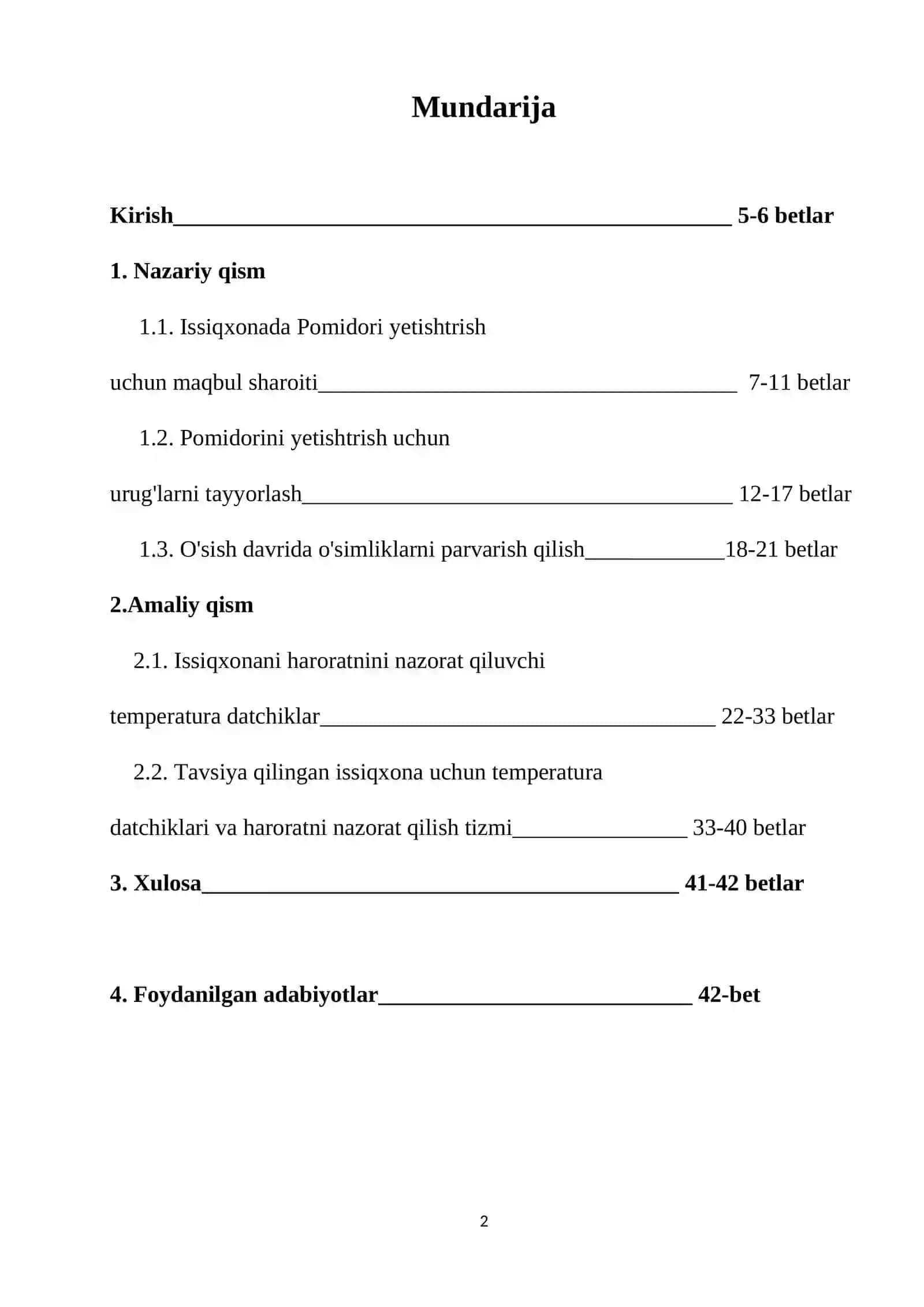 Pomidor yetishtrishga ixtisoslashgan issiqxonada haroratni nazorat qilish tizimi 2