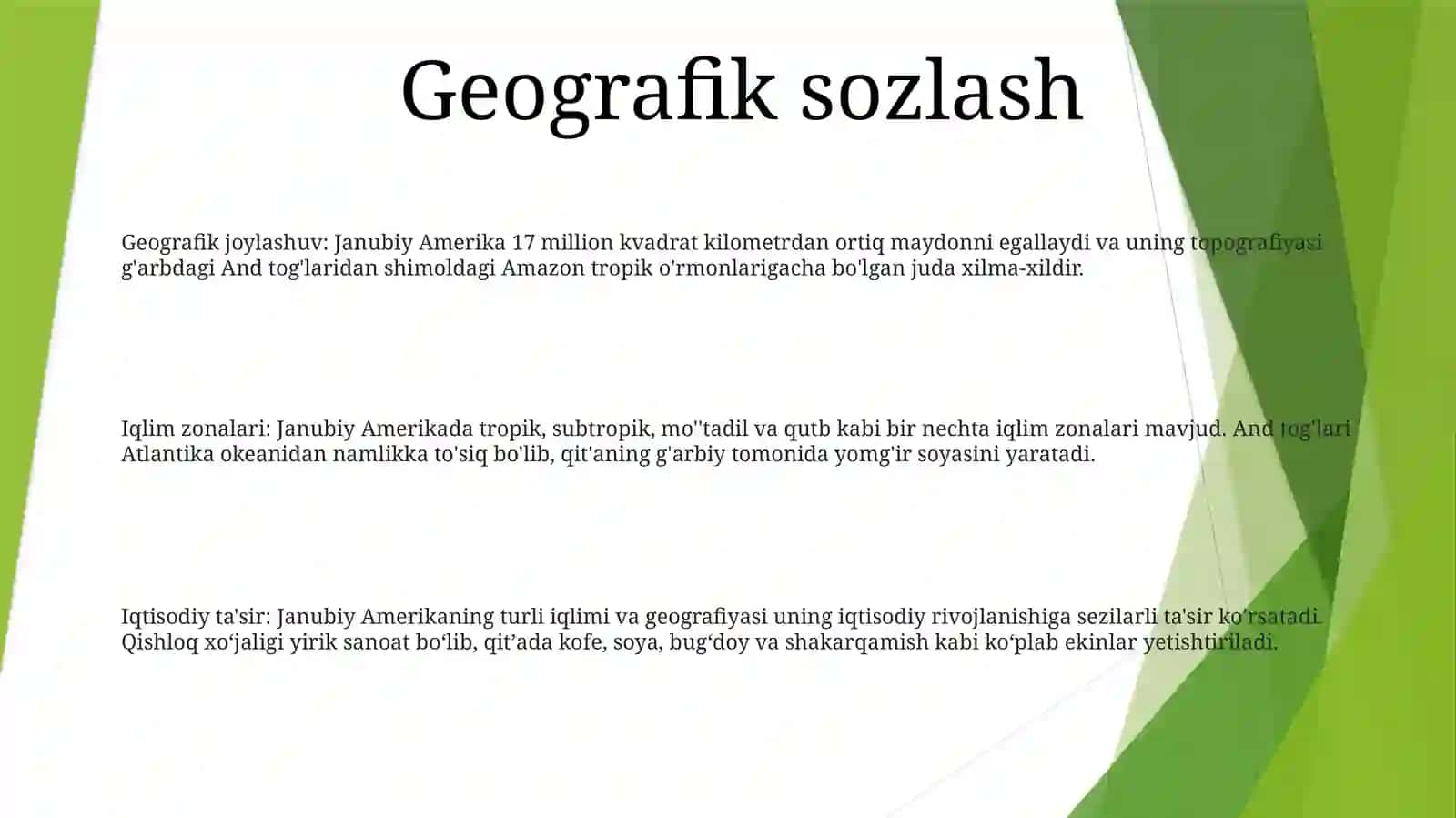 Janubiy Amerikaning Iqlim HosilQiluvchiOmillari 2