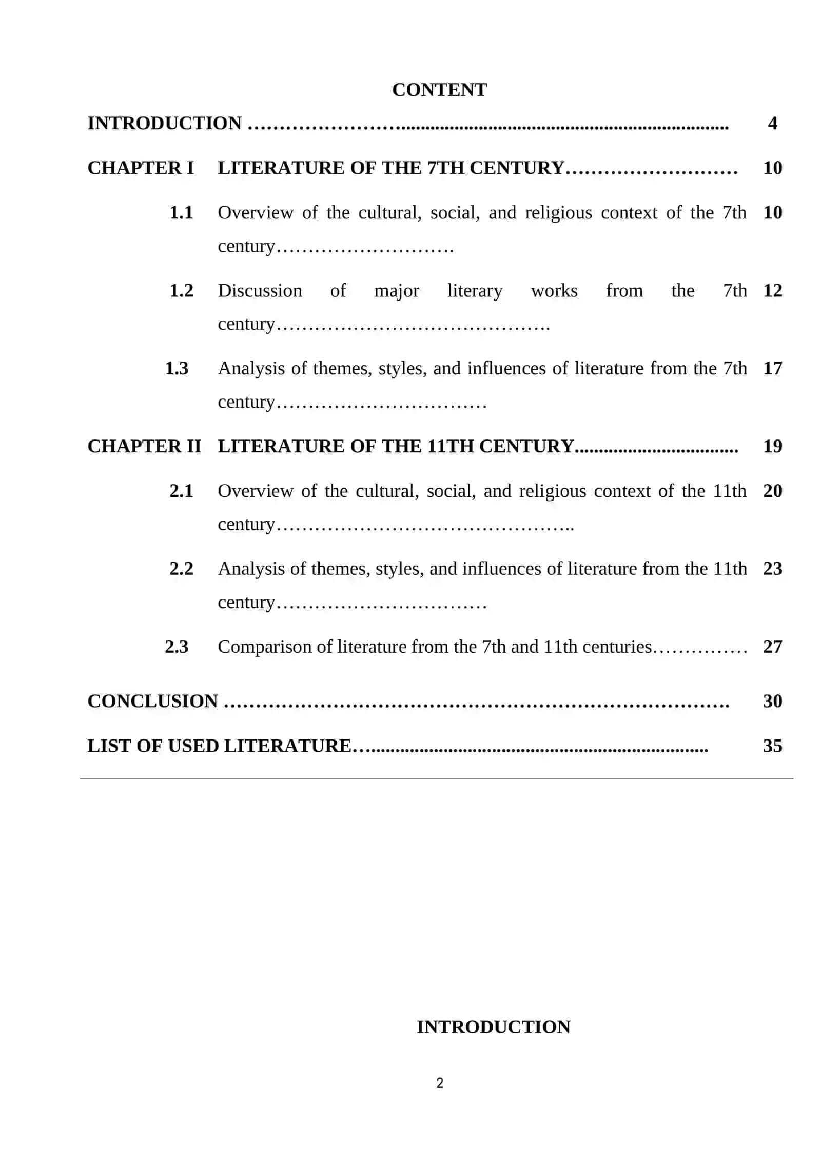 LITERATURE WRITTEN IN 7TH AND 11TH CENTURIES AND ITS INFLUENCE 2