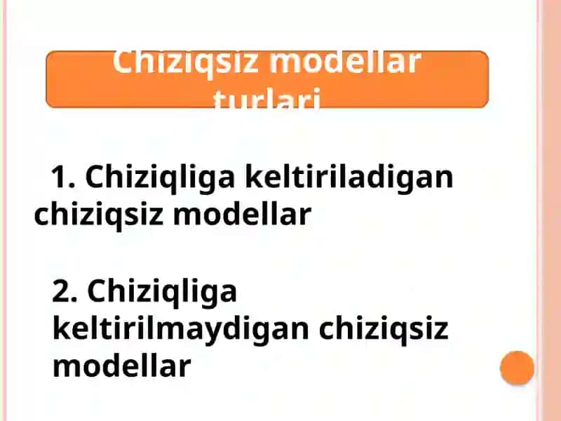 Chiziqsiz modellarturlari 2