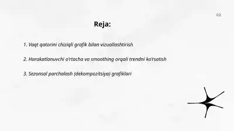 Vaqt qatorlari ma'lumotlarini visual tahlil qilish 2
