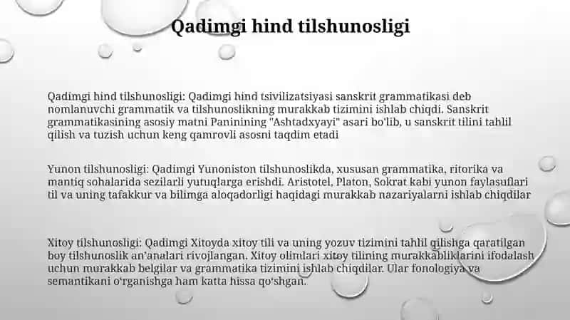 Tilshunoslik Fanining Tarixi.Qadimgi Hind,Grek,Rim, Xitoy Tilshunosligi 2