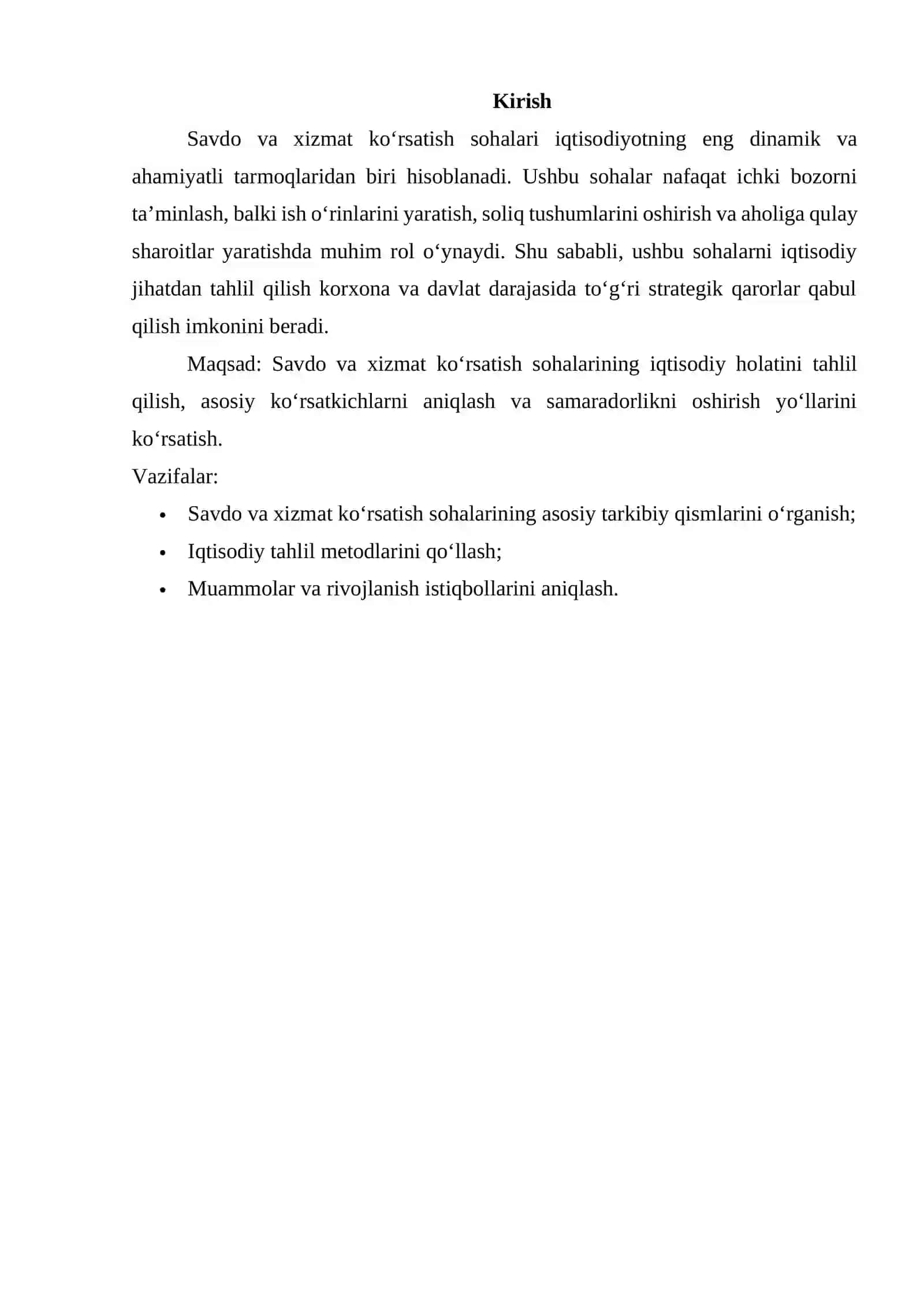 Savdo va Xizmat Ko'rsatish Sohasida Iqtisodiy Tahlil Qilish 2
