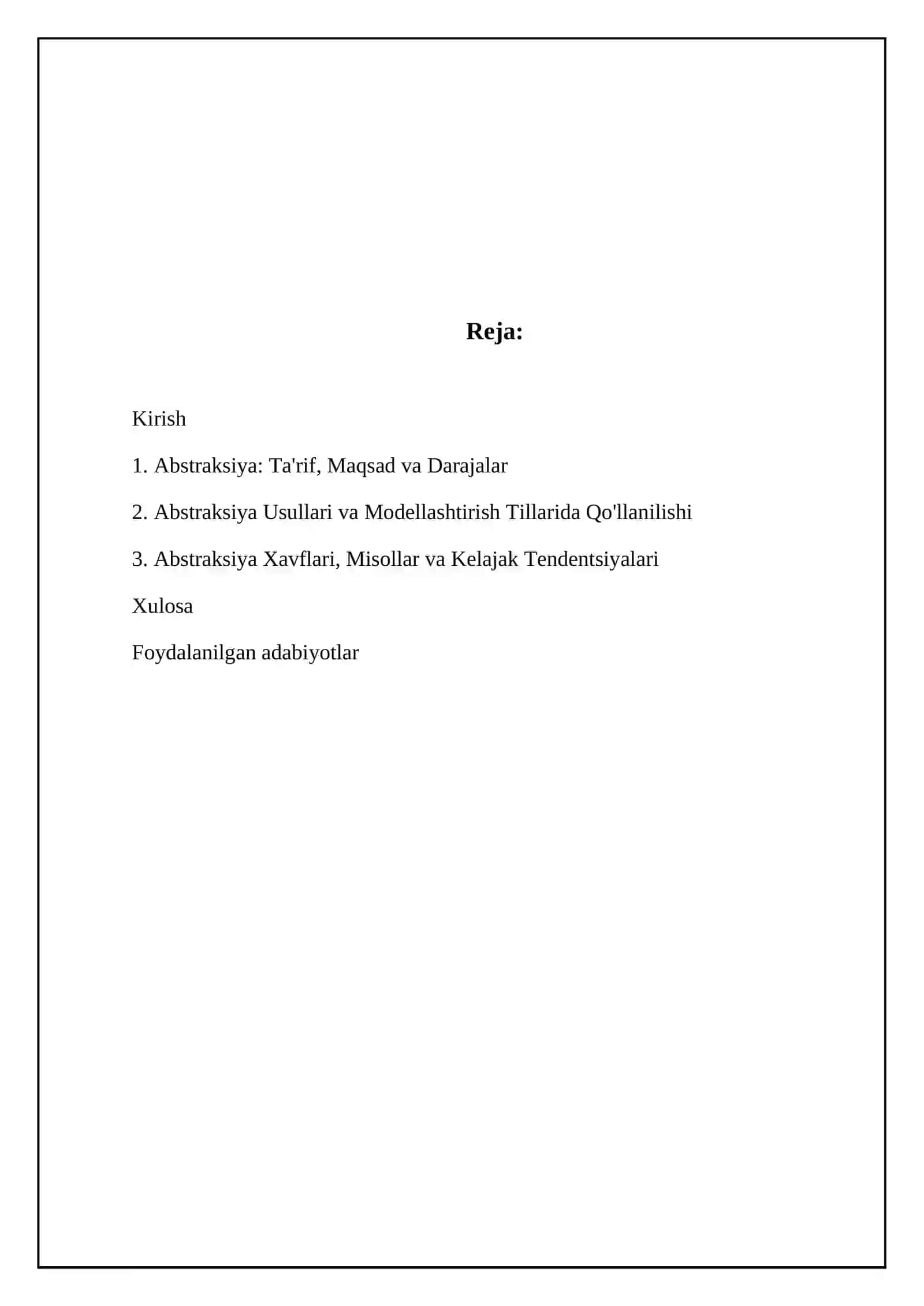 Modellashtirishda abstraksiya 2