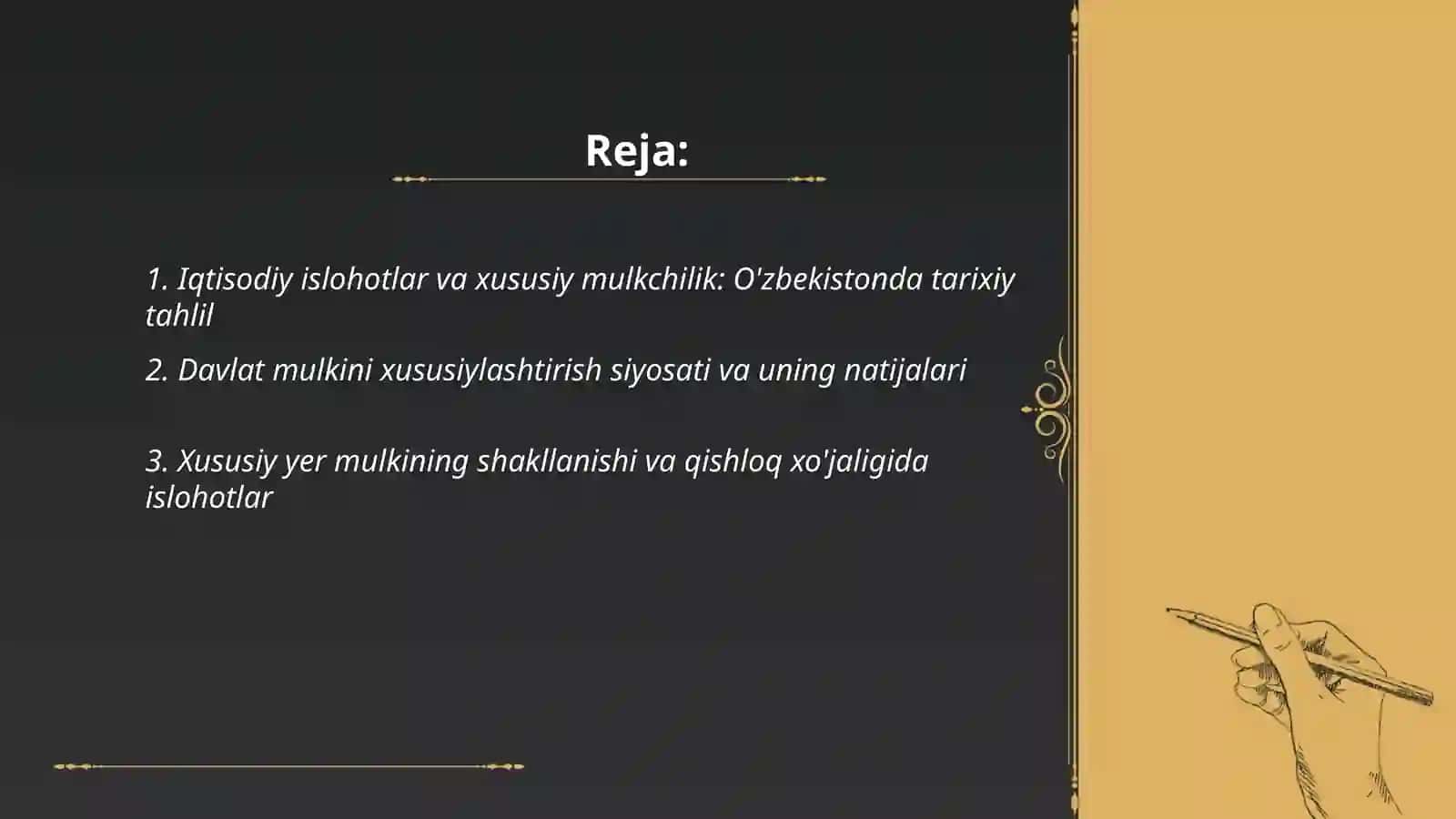 Iqtisodiy islohotlar va xususiy mulkchilik: O'zbekistonda tarixiy tahlil 2