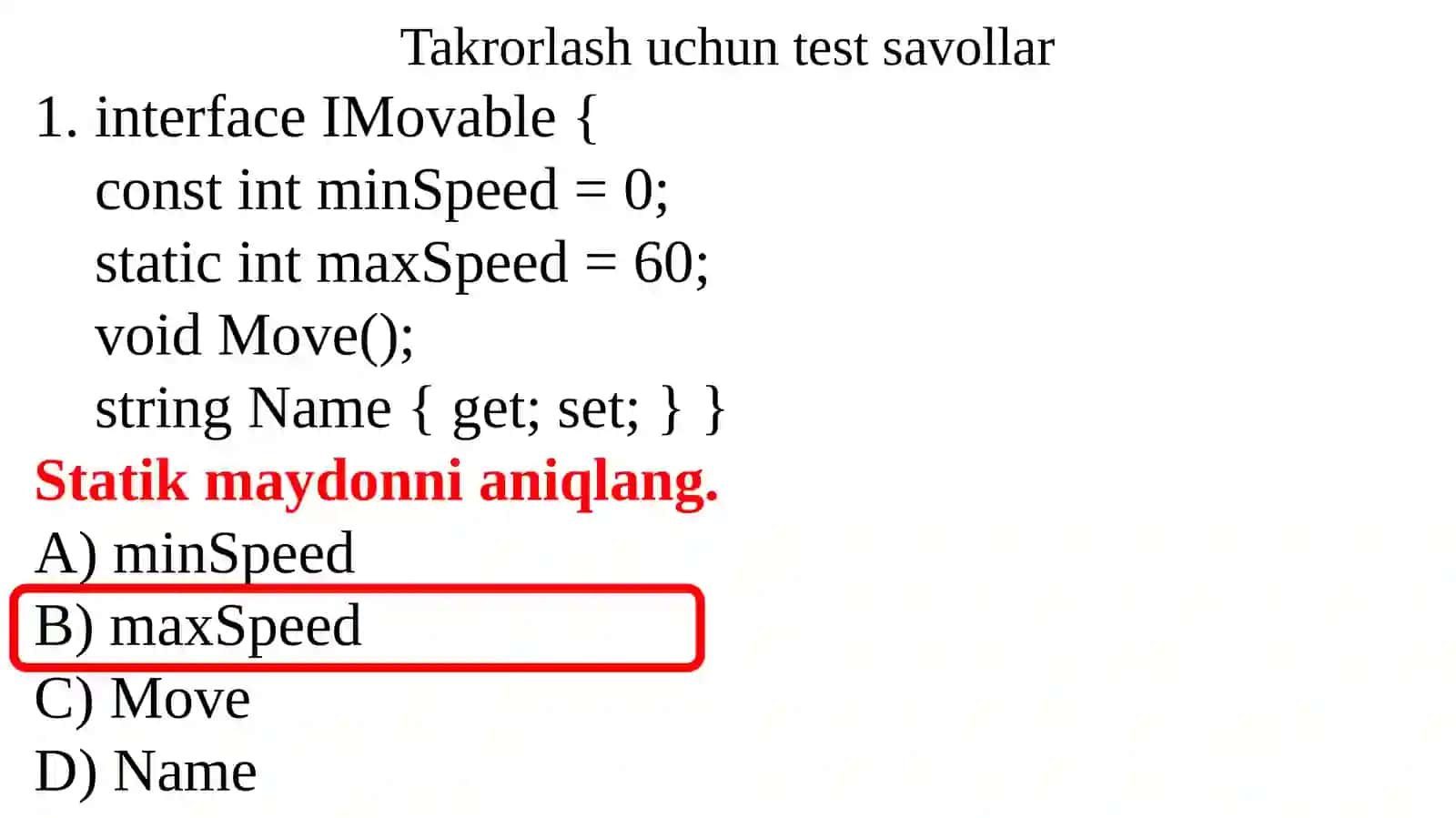 C# tilida umumlashtirish.. 2
