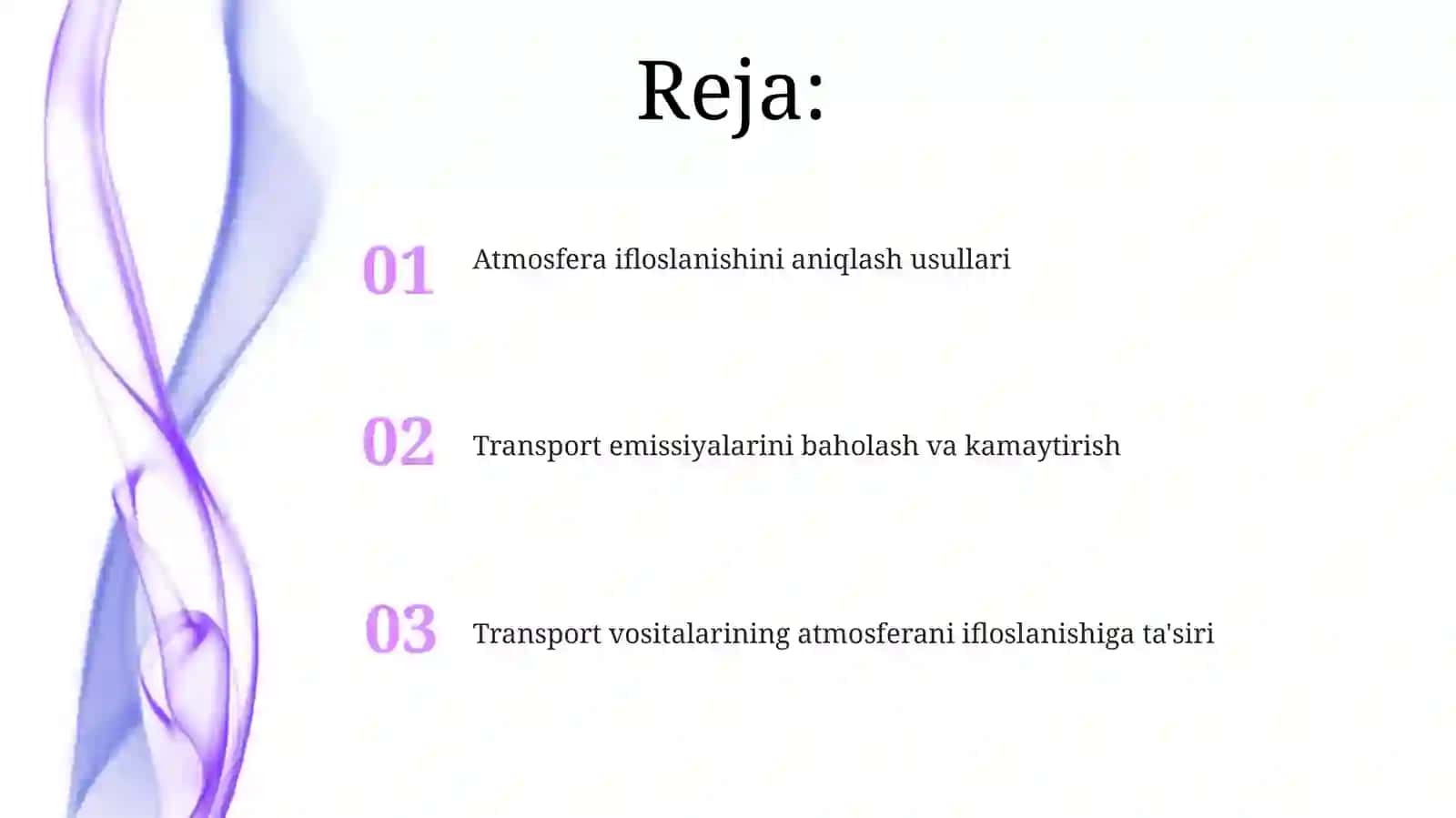 Atmosferaning transport chiqindilari bilan ifloslanishi 2