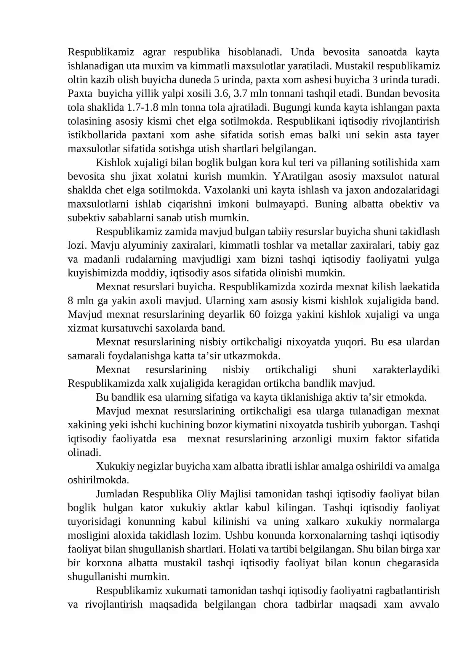 Korxonaning tashqi iqtisodiy faoliyatini tahlili 2