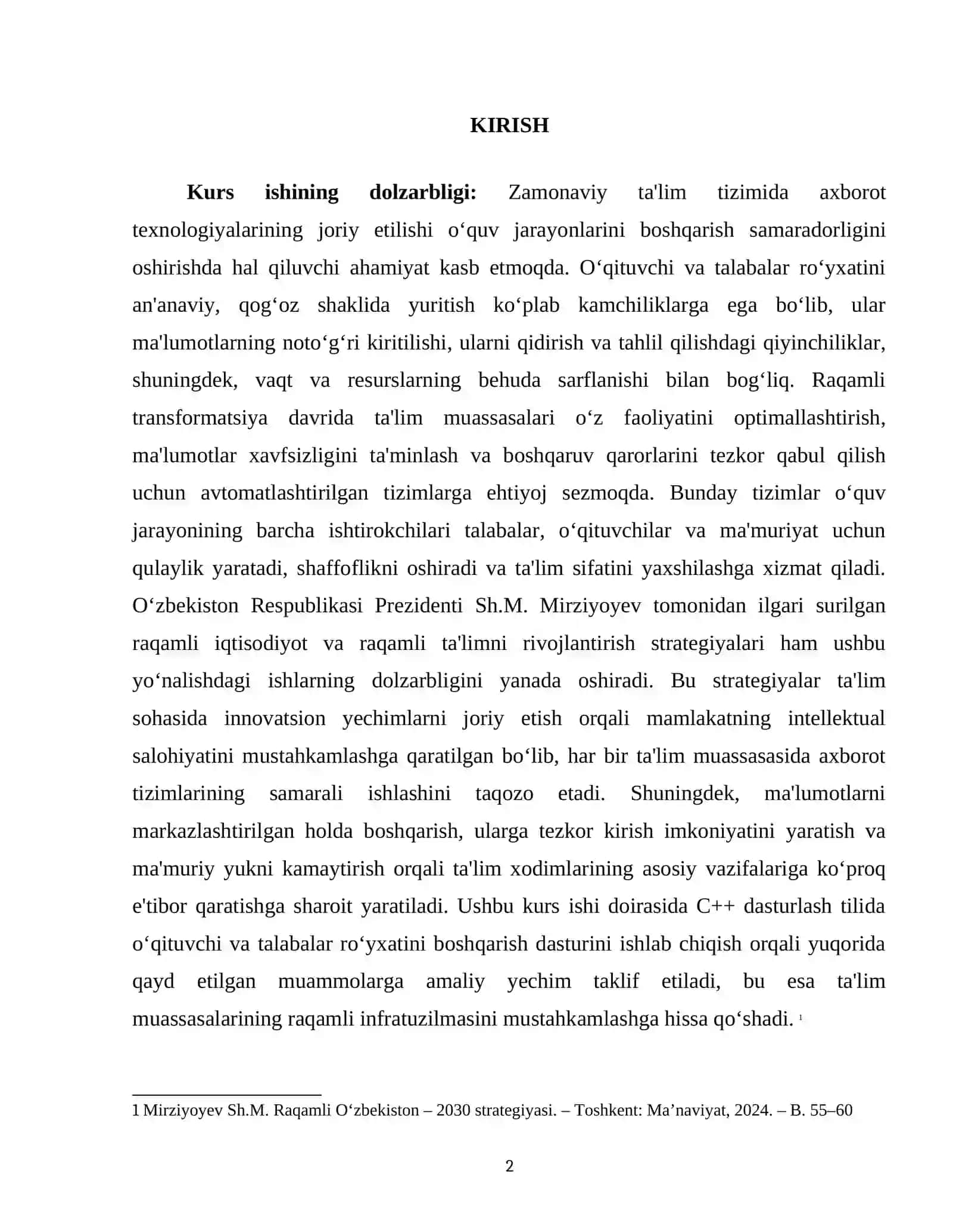 O`qituvchi va talabalar ro`yxati boshqarish dasturi 2