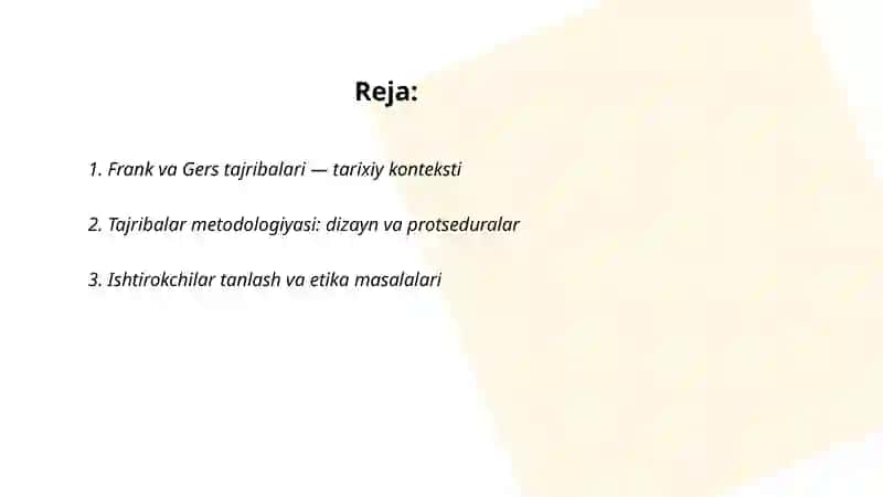 Frank va Gers tajribalari 2