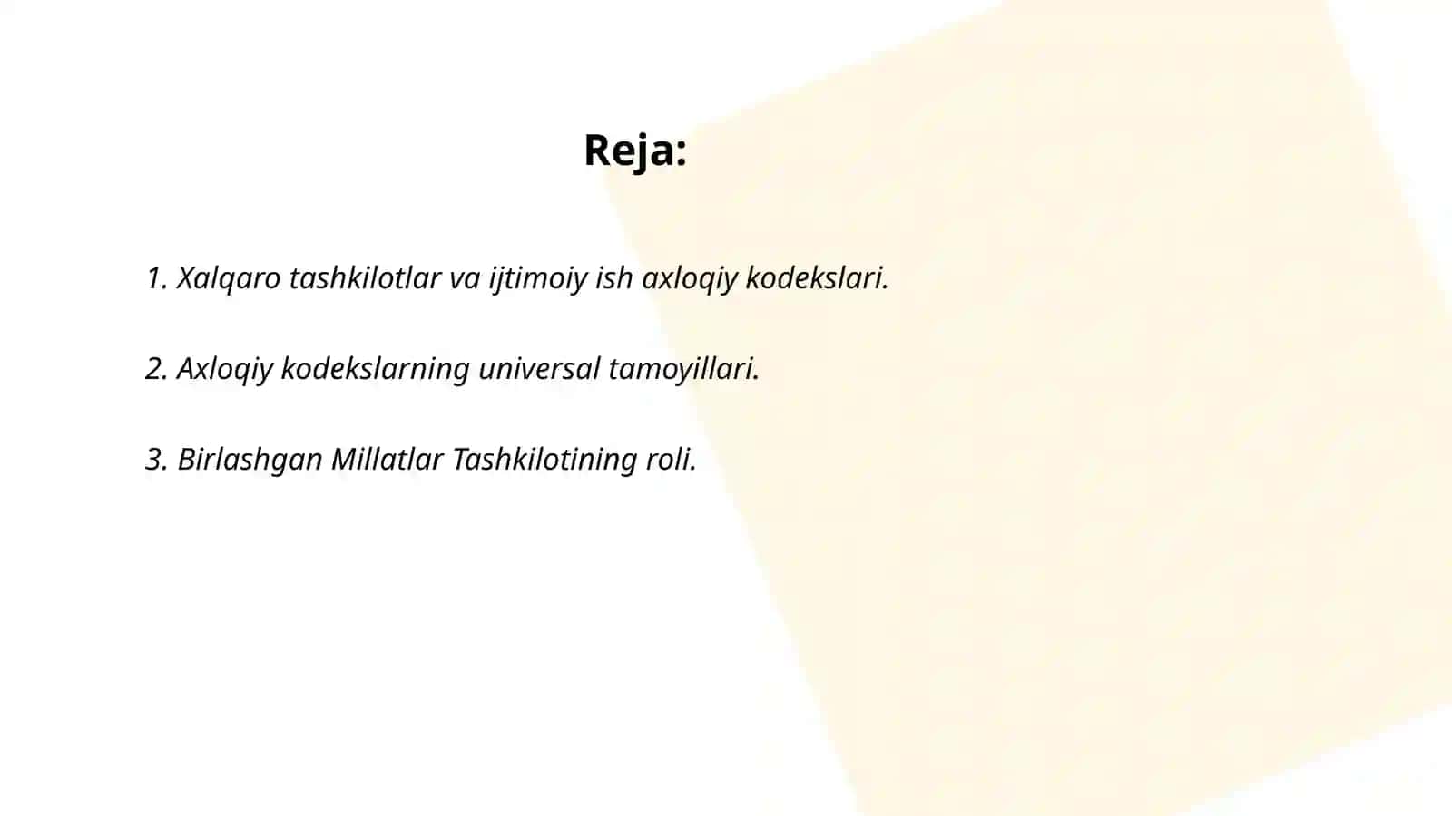 Xalqaro tashkilotlar va ijtimoiy ish axloqiy kodekslari 2